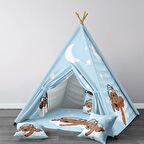 Mavi Bebek, Çocuk Odası Minderli/Mindersiz Oyun Evi, Çadırı Model 0108