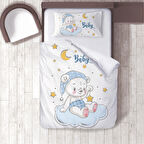 Beyaz Bebek, Çocuk Odası Micro Pamuk Saten Tek Kişilik Nevresim Takımı Model 0164