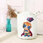 Beyaz Bebek Çocuk Odası Katlanabilir Kirli Çamaşır ve Oyuncak Sepeti Model 0168