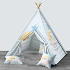 Açık Mavi Bebek, Çocuk Odası Minderli/Mindersiz Oyun Evi, Çadırı Model 0171