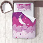 Pembe Bebek, Çocuk Odası Micro Pamuk Saten Tek Kişilik Nevresim Takımı Model 0191