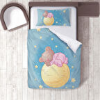 Mavi Bebek, Çocuk Odası Micro Pamuk Saten Tek Kişilik Nevresim Takımı Model 0203