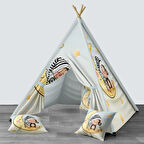 Açık Mavi Bebek, Çocuk Odası Minderli/Mindersiz Oyun Evi, Çadırı Model 0315