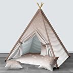 Açık Kahverengi Bebek, Çocuk Odası Minderli/Mindersiz Oyun Evi, Çadırı Model 1484