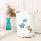 Beyaz Bebek Çocuk Odası Katlanabilir Kirli Çamaşır ve Oyuncak Sepeti Model 40020