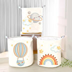 Beyaz Bebek Çocuk Odası Katlanabilir Kirli Çamaşır ve Oyuncak Sepeti Model 40022