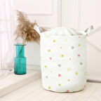 Beyaz Bebek Çocuk Odası Katlanabilir Kirli Çamaşır ve Oyuncak Sepeti Model 40042