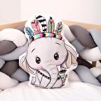 Gri Fil Bebek, Çocuk Odası Uyku Arkadaşı Peluş Oyuncaklar Model 075