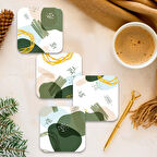 4 lü Set Ahşap Bardak Altlığı Model 042