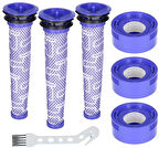 Dyson V8 V7 Motor Filtresi Ve Ön Filtre İçin Uygun, 3 x Adet Hepa Filtre
