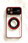 İphone 15 Kılıf Kamera Korumalı Magsafe Colourl Kırmızı