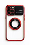 İphone 15 Pro Max Kılıf Kamera Korumalı Magsafe Colourl Koyu Kırmızı