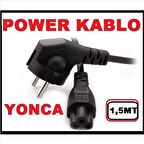 YONCA 3 Gözlü 3 Pinli Power Enerji Güç Kablosu 1,5 Metre