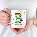 Kişiye Özel Renkli "B" Harfi Temalı Baskılı Kupa