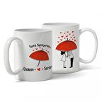 Şemsiye Tasarımlı İsme Özel Sevgililer Günü Kupası