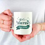 Kişiye Özel Öğretmenler Günü Yılın Öğretmeni Baskılı Porselen Beyaz Kupa Bardak HK2316