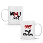 Kişiye Özel İsim 2023 Happy Years Temalı Porselen Beyaz Kupa Bardak HK2429