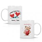 Kişiye Özel İsim Baskılı Seni Çok Seviyorum Kalp ve Ayıcık Temalı Sevgili Kupa HK2511