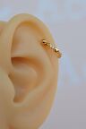 Gold Kalpli Helix Piercing Halka Taşlı Conch Piercingi