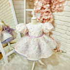 Lila Papatya Vintage Elbise,Doğum günü elbise,fotoğraf çekim elbise,0-12 Yaş Uygun