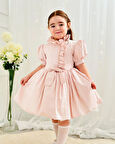 Pudra Pembe İnci Vintage Kız Bebek Elbisesi,Doğum günü,fotoğraf çekim elbise,0-12 Yaş Uygun