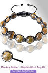 Sertifikalı Gerçek Monkey Jasper - Kaplan Gözü Taşı Bileklik 