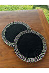 Siyah Desenli Yuvarlak 2’li Supla Seti – Şık Masa Sunumları İçin