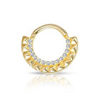 Sıra Taşlı Modelli Altın Helix Piercing