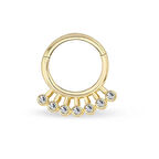 Yedi Taşlı Altın Helix Piercing