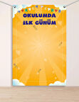 Okulumda İlk Günüm Hatıra Fotoğraf Panosu Branda 100x150