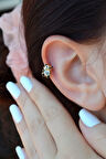 Zirkon Taşlı Ayıcık Helix Piercing Ayıcıklı Kıkırdak Lob Küpesi Tek Adet