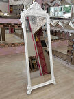 Ayna Denizi Vintage Madam White Model Beyaz Renk Dekoratif Ayaklı Boy Aynası