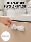 4 Adet Bebek Güvenlik Dolap Kilidi Çift Taraflı Bantlı Kolay Montajlı Emniyet Seti Yeni Nesil