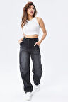Premium Yıkamalı Kemerli Baggy Jeans
