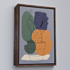 Kahverengi Çerçeveli Suluboya Görünümlü Soyut Tablo