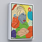 Beyaz Çerçeveli Soyut KadınTablosu