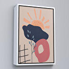 Beyaz Çerçeveli Soyut Güneş Tablosu