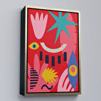 Altın Çerçeveli Soyut Renkli Tablo