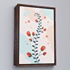 Kahverengi Çerçeveli Renkli Çiçek Tablosu