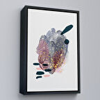 Siyah Çerçeveli Suluboya Görünümlü Soyut Tablo