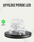 Prizli Yıldız Ay Perde LED Işık Ev ve Organizasyon Dekoru
