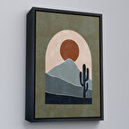 Siyah Çerçeveli Balon ile Uçan Sevimli Yavru Fil Tablosu