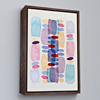 Kahverengi Çerçeveli Suluboya Görünümlü Renkli Soyut Tablo