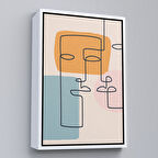 Beyaz Çerçeveli Renkli Soyut Kadın Tablosu