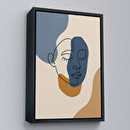 Siyah Çerçeveli Renkli Soyut Kadın Tablosu