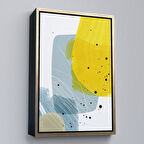 Altın Çerçeveli Renkli Soyut Geometrik Şekiller Tablosu