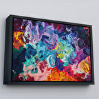 Siyah Çerçeveli Modern Tarz Yağlıboya Görünüm Dekoratif Kanvas Duvar Tablosu