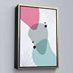 Altın Çerçeveli Renkli Soyut Geometrik Şekiller Tablosu