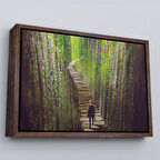 Kahverengi Çerçeveli Sarmaşıklar İçinde Yürüyen Şavaşçı Dekoratif Kanvas Duvar Tablosu