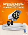 Solar Şarjlı Hareket Sensörlü LED Dış Mekan Lambası Kamera Tasarımlı Güvenlik Işığı